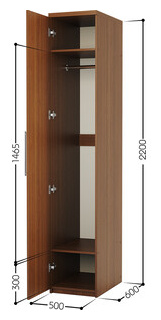 Шкаф для одежды Шарм Дизайн Мелодия МШ 11 50х60 орех