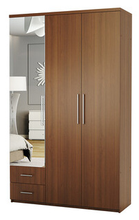 Шкаф трехдверный Шарм Дизайн Комфорт МКЯ 32/1 105х60 с зеркалами  орех