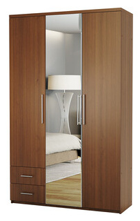 Шкаф трехдверный Шарм Дизайн Комфорт МКЯ 32/1 105х45 с зеркалом  орех Тип