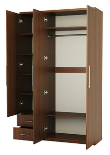 Шкаф трехдверный Шарм Дизайн Комфорт МКЯ 32/1 90х60 с зеркалом  орех