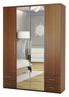 Шкаф четырехдверный Шарм Дизайн Комфорт МКЯ2 43 140х60 с зеркалом  орех Тип