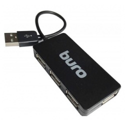 Разветвитель USB Buro BU HUB4 U2 0 Slim 4порт  черный