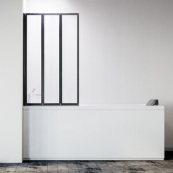 Шторка для ванны Veconi Palau 90x150 прозрачная  черная (PL73BL 90 01 19C4) PL73BL 19C4
