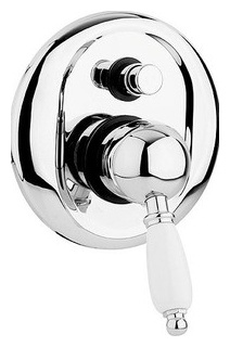 Смеситель для ванны Cezares Elite встраиваемый  с переключателем хром ручка белые (Elite VDIM 01 Bi) Bi