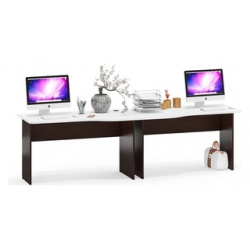 Два стола письменных Мебельный двор С МД 1 04  цвет венге/белый шагрень (1028370) 1028370