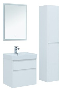 Мебель для ванной Aquanet Nova Lite 60 два ящика  белый глянец