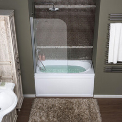 Акриловая ванна Aquanet West 120x70 с каркасом  панелью слив переливом и шторкой