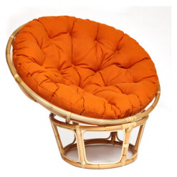 Кресло TetChair Papasan ECO P115 1/SP STD с подушкой  ремешками Natural ткань оранжевый С23 13764
