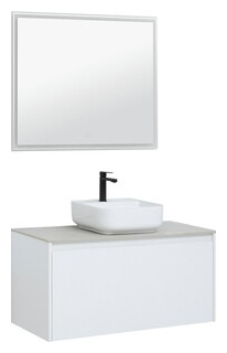 Мебель для ванной Aquanet Nova Lite 100 один ящик  белый глянец/серая Коллекция