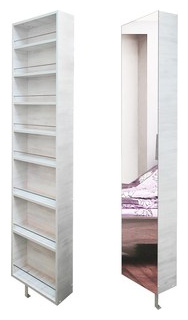 Поворотный зеркальный шкаф Shelf On Драйв Шелф беленый дуб  универсальное
