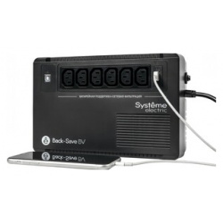 ИБП Systeme Electric Back Save BV 800 ВА  автоматическая регулировка напряжения 6 розеток С13 230 В 1 USB Type A BVSE800I