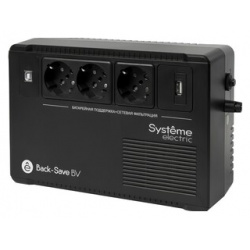 ИБП Systeme Electric Back Save BV 800 ВА  автоматическая регулировка напряжения 3 розетки Schuko 230 В 1 USB Type A BVSE800RS