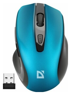 Мышь беспроводная Defender Prime MB 053 turquoise (USB  6 кнопок оптическая 1600dpi) (52054) 52054