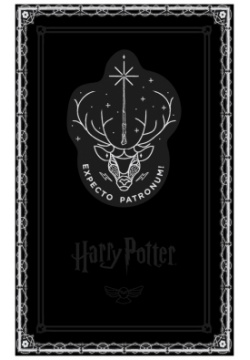Блокнот  Гарри Поттер Экспекто патронум (А5 192 стр цветной блок обложка из черной кожи с серебрянным тиснением)