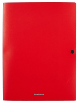 Папка конверт А4 на кнопке "Matt Classic" 8мм  пластик 3 клапана красный Erich Krause