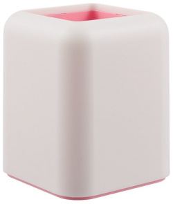 Подставка настольная Forte  Pastel пластиковая белый с розовой вставкой ErichKrause
