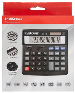Калькулятор настольный 12 разрядов ErichKrause® DC 412  в коробке ErichKrause К