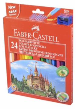 Карандаши цветные 24цв "ЗАМОК" шестигранные  к/к подвес Faber Castell Набор