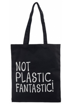 Сумка "Not Plastic  Fantastic " черная 40 х 35 см