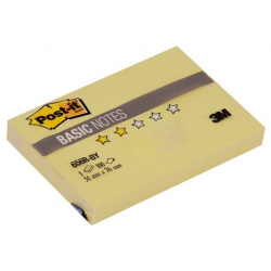 Блок бумаги 51*76 самоклеящийся BASIC 100л  желтый 3M