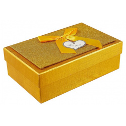 Подарочная коробка «Металлик золото»  средняя подойдёт