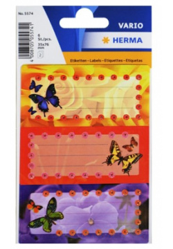 Наклейки для тетрадей "Бабочки"  3шт на листе Herma
