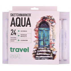 Маркеры акварельные 24цв Aqua Pro Travel Set  к/к Sketchmarker