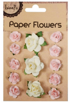 Цветы Paper Flower  3+ 10 молочные и розовые