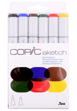 Набор маркеров Copic Sketch основные цвета насыщенные 6цв 