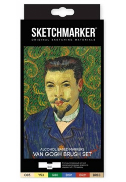 Маркеры 6цв Sketchmarker&Pushkinskiy Brush" Ван Гог портрет"  Sketchmarker