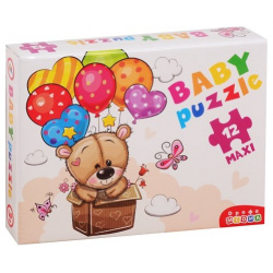 Baby Puzzle maxi "Мишка и воздушные шары"  12 деталей Крупные пазлы подходят для