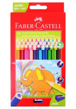 Цветный карандаши "Слоник" Jumbo  набор цветов в картонной коробке 24 шт