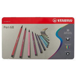 Фломастеры профессиональные «Pen 68»  Stabilo 30 цветов