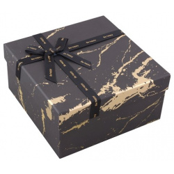 Коробка подарочная "Черный мрамор" 19*19*9 5см  картон