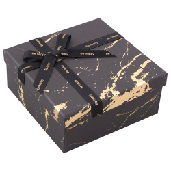 Коробка подарочная "Черный мрамор" 15*15*6 5  картон