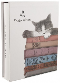 Фотоальбом «Кот и книги»  200 фотографий 26 х 20 7 см