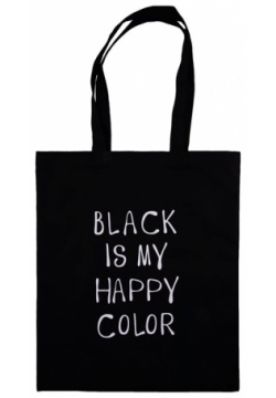 Сумка "Black is my happy color"  40х32 см