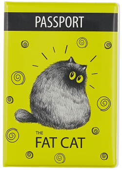 Обложка для паспорта «Fat cat»  9 х 13 см Любите кошек? Тогда