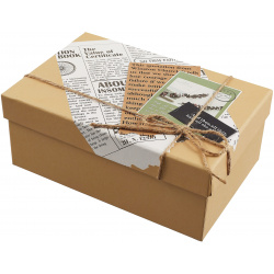 Коробка подарочная "Newspaper" 21*14*8 5см  картон