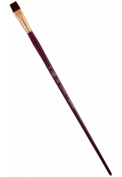Кисть художественная №10 "Вернисаж"  синтетика бордовая плоская длинная ручка Гамма