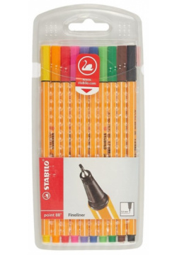 Ручки капиллярные Stabilo point  10 цветов