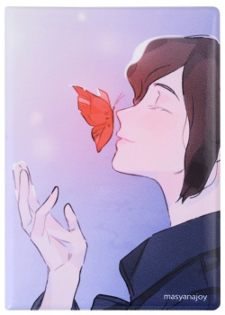 Обложка для паспорта Аниме Синтонимы Персонаж с бабочкой (цветной) (Медина Мирай) (ПВХ бокс) (ОП2022 387) 