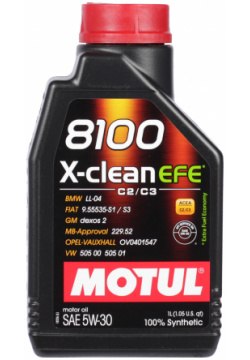 Моторное масло Motul 8100 X clean EFE 5W 30  1 л —