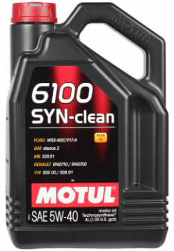 Моторное масло Motul 6100 SYN CLEAN 5W 40  4 л