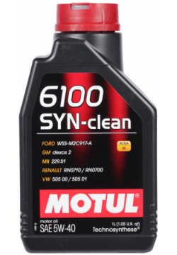 Моторное масло Motul 6100 SYN CLEAN 5W 40  1 л