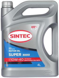 Моторное масло Sintec Super 3000 10W 40  4 л