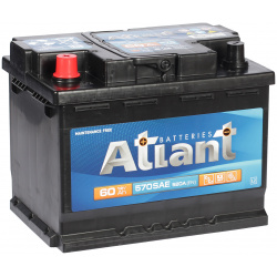 Автомобильный аккумулятор Atlant 60 Ач прямая полярность L2 MB601