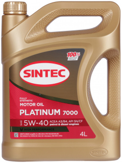 Моторное масло Sintec Platinum 7000 5W 40  4 л