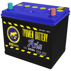 Автомобильный аккумулятор Tyumen Battery Asia 60 Ач обратная полярность D23L 6СТ 60оп 55D23L