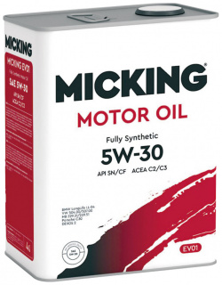 Моторное масло Micking Evo1 5W 30  4 л Полностью синтетическое